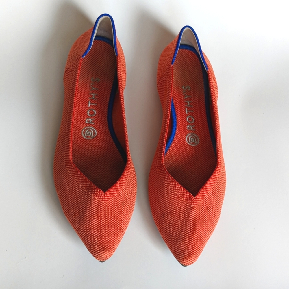 Rothy's Women's Orange Pointed Toe Flats
